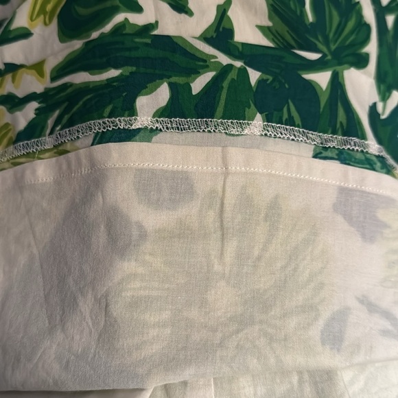 Boden green white floral print crossed top sleeveless cotton dress Sz 4R - Picture 9 of 9